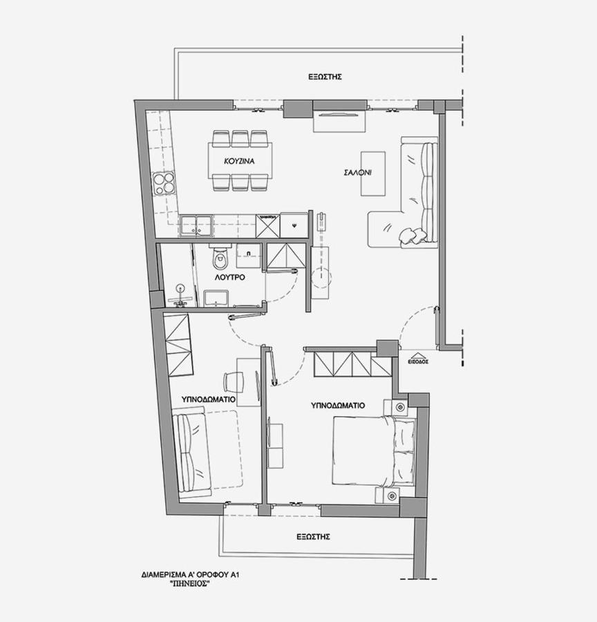 La Larissa Luxury Apartments Peneus Buitenkant foto